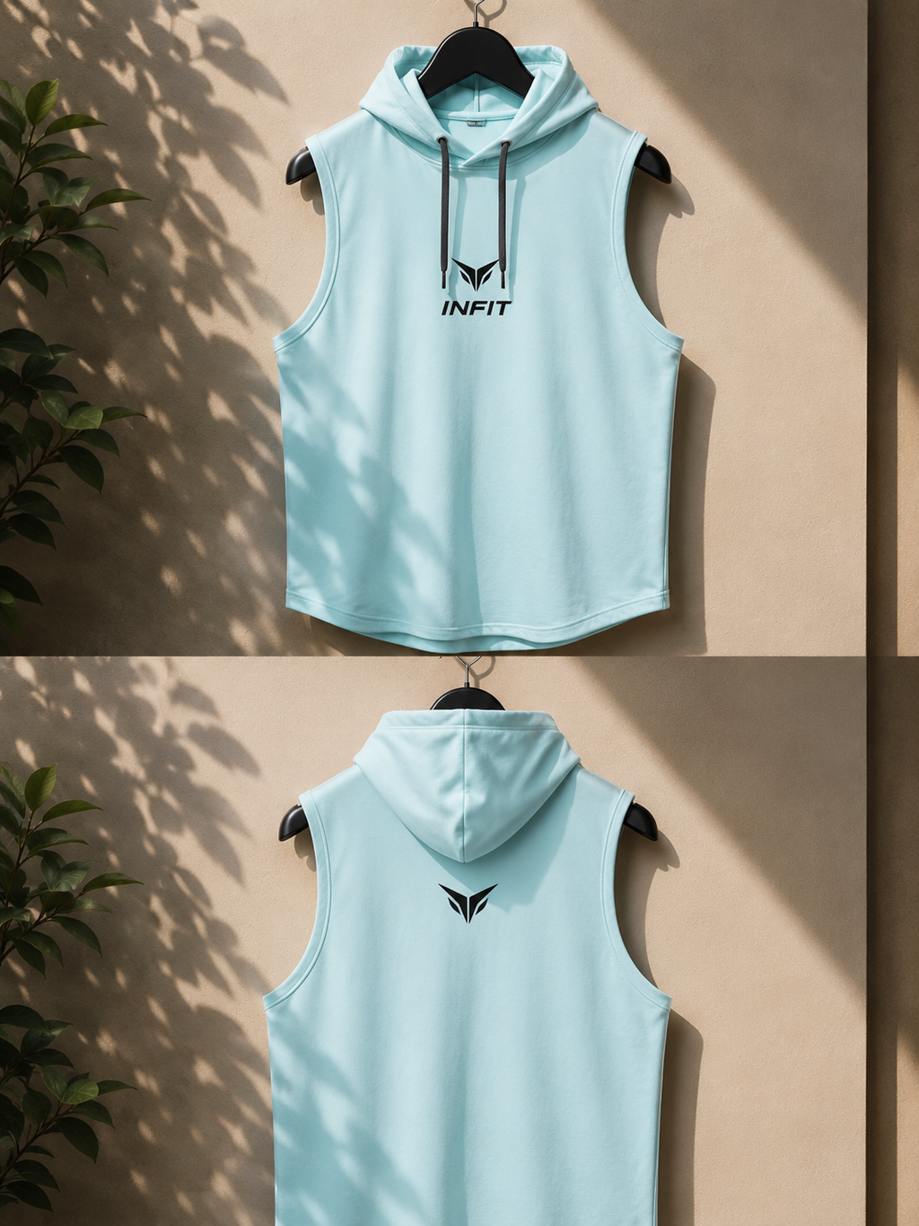 INFIT Core Hooded Tank – Ice Blue colour