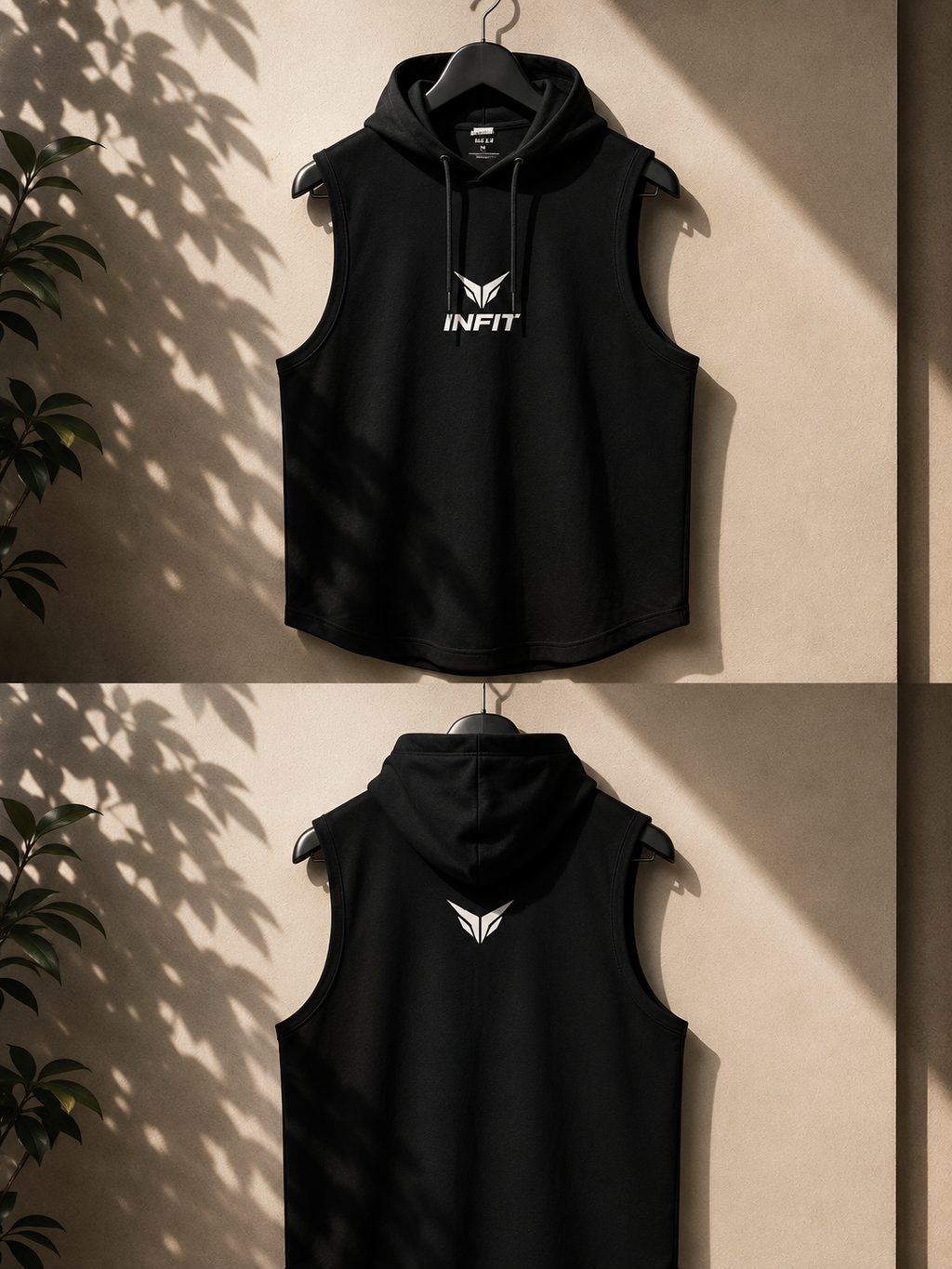 INFIT Black Core Sleeveless Hoodie for summer – Black