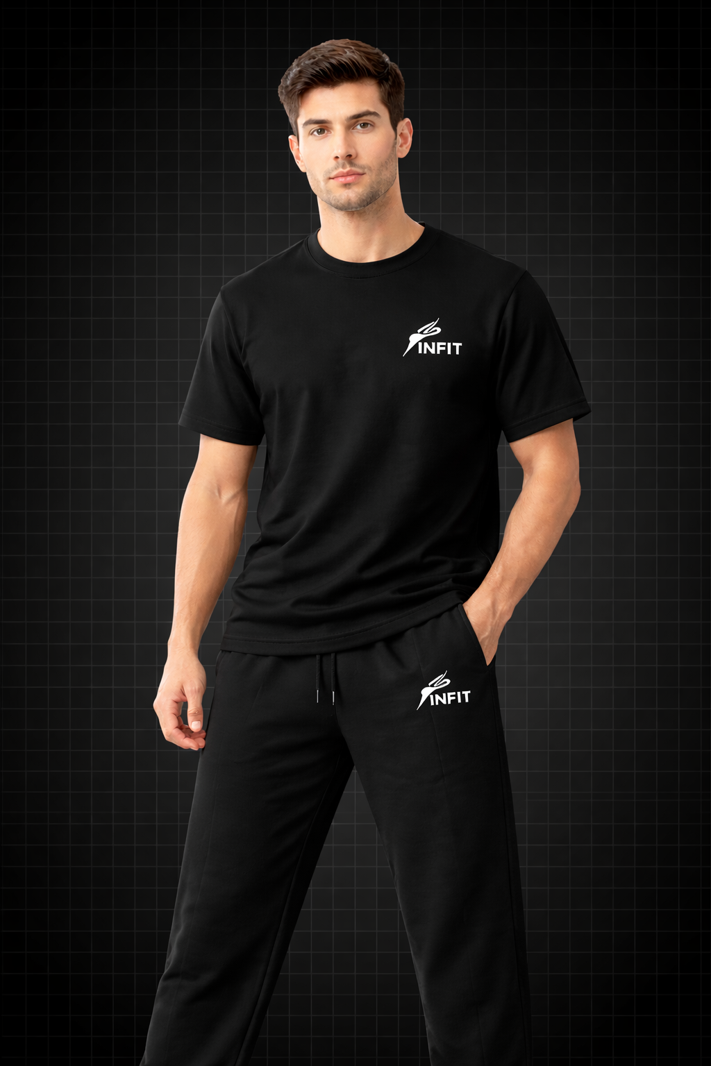 INFIT BLACK PRIMIUM TRACK SUIT TROUSER BAGGY