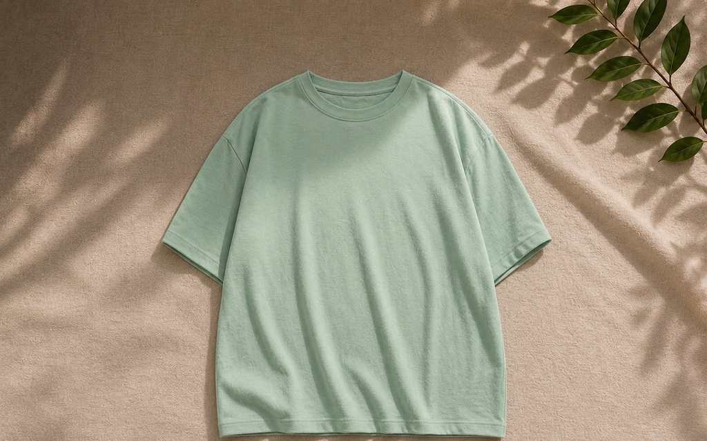 INFIT DROPSHOULDER T SHIRT LIGHT GREEN COLOUR