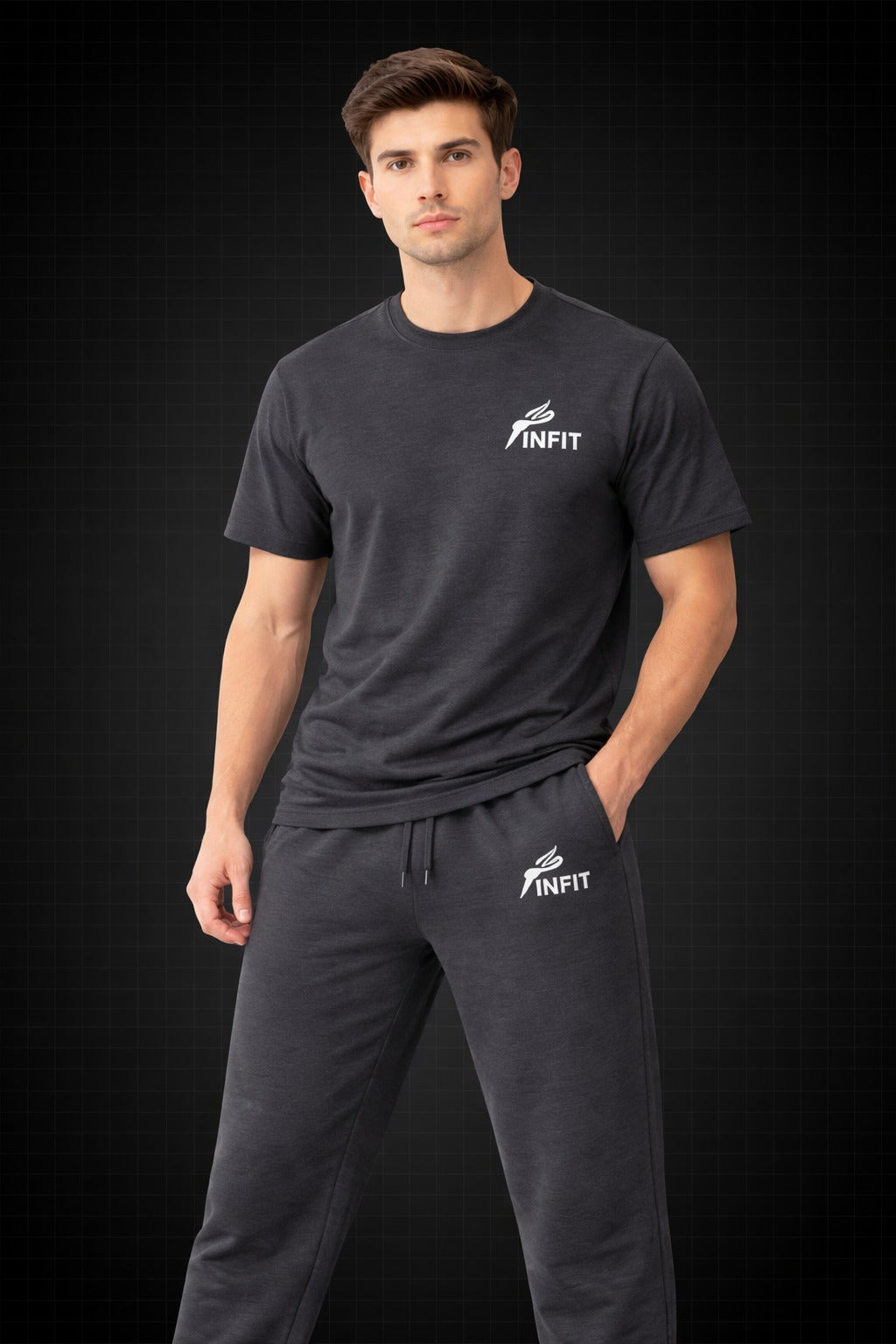 INFIT GREY COLOUR TRACK SUIT