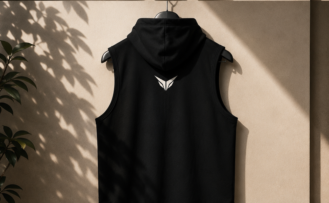 INFIT Black Core Sleeveless Hoodie for summer – Black