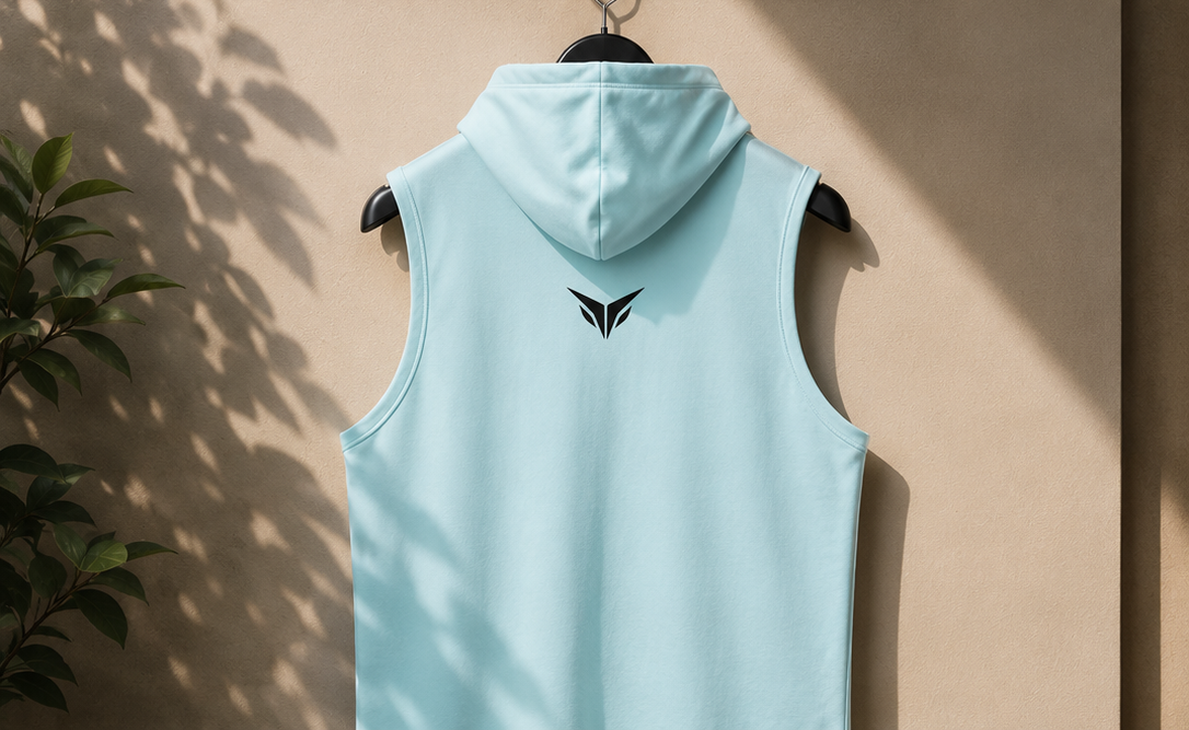 INFIT Core Hooded Tank – Ice Blue colour